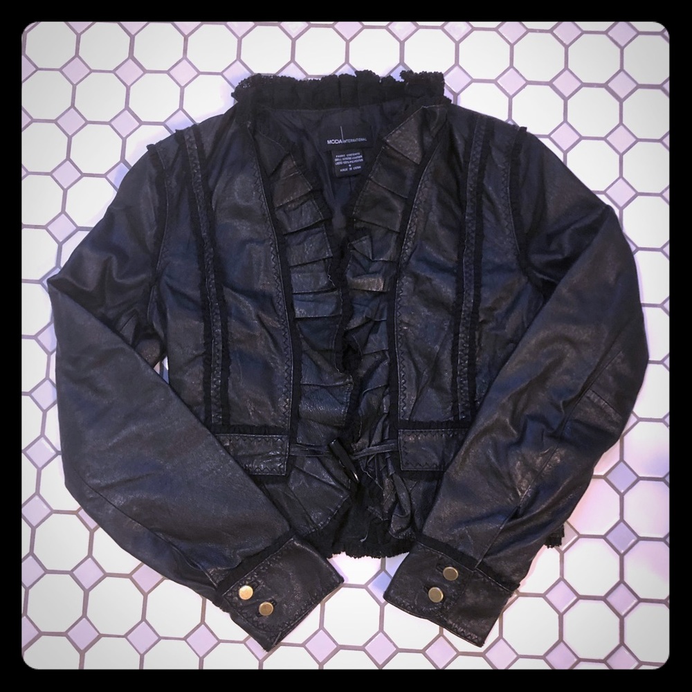 Cropped Real Leather Jacket